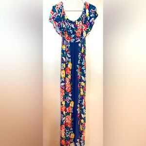 Floral stretch neck maxi for off shoulder or not!